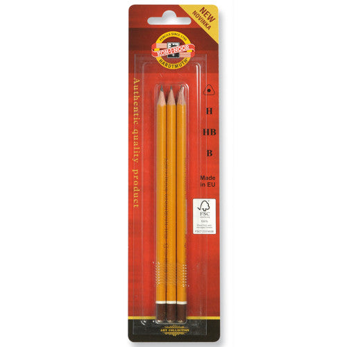 Kit de Lápis Graduado Koh-I-Noor 15803 03 Graduações 2B/4B/6B